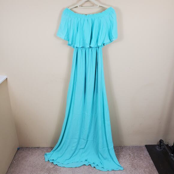 Show Me Your Mumu Hacienda Maxi Dress in Sea Glass Crisp Women's Size S - Picture 7 of 9